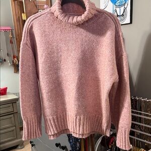 Elegant Pink Turtleneck Sweater